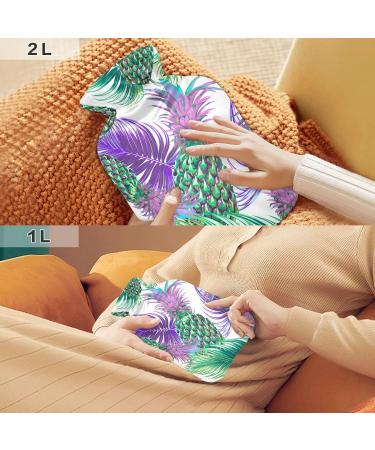 Hot Water Bottles with Pineapple Cover - 2L Pain Relief & Menstrual Cramp Heating Pad - International Shipping - Buy Online on GoSupps.com