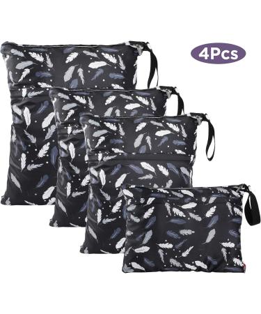 4 PCS WD&CD Waterproof Reusable Wet Dry Bags for Baby Diaper - Black - Buy Online on GoSupps.com