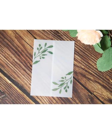 Puremigo 50 Pack Eucalyptus Greenery Printed Pre-Folded Vellum Jackets for 5x7 Invitations - 105GSM Vellum Paper 5x7 Jackets - Vellum Wedding Invitations Wraps - Transparent Wedding Invitations Jacket Greenery Eucalyptus... - Buy Online on GoSupps.com