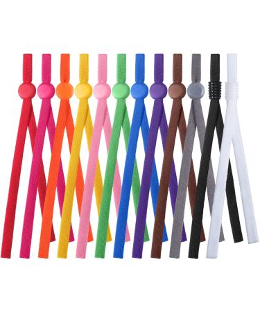 150 Pieces Elastic Cord Bands Stretchy Ear Band Straps Flat Elastic Loop with Adjustable Buckle for DIY Sewing and Crafting (Assorted Colors)