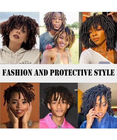 SCENTW Dreadlock Hair Topper Wig - Short Synthetic Afro Hair Half Wig with Clip-In Braided Hair Pieces for Men and Women, 1b Color - Buy Online on GoSupps.com