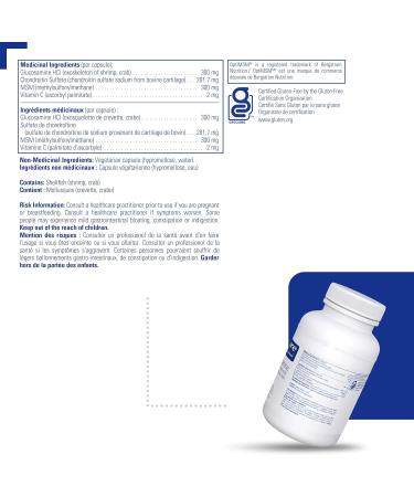 Pure Encapsulations - Glucosamine + Chondroitin with MSM - Healthy Cartilage Strength and Resilience* - 120 Vegetable Capsules - Buy Online on GoSupps.com