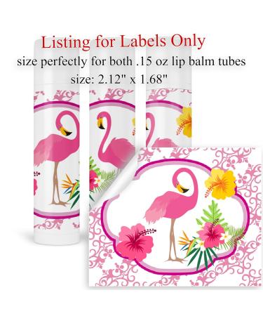 Flamingo Birthday Lip Balm Labels | Custom Favor Stickers for Unique Celebrations - Buy Online on GoSupps.com