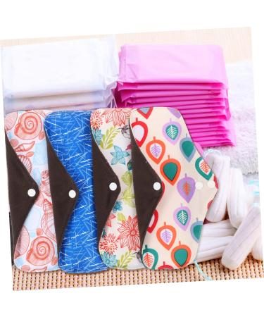 Washable Menstrual Pads 4pcs Set | Reusable Absorbent Bamboo Charcoal Fiber Liners for Women | Comfortable & Eco-Friendly Cotton Pads - Buy Online on GoSupps.com