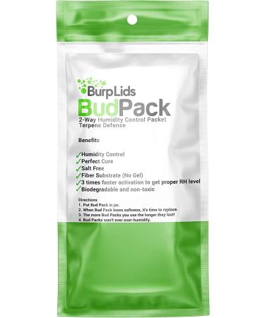 Burp Lids Bud Pack | 62% RH 2-Way Humidity Control | Size 8g | 1 Ounce Flower Protection | 12-Count Resealable Bag - Buy Online on GoSupps.com