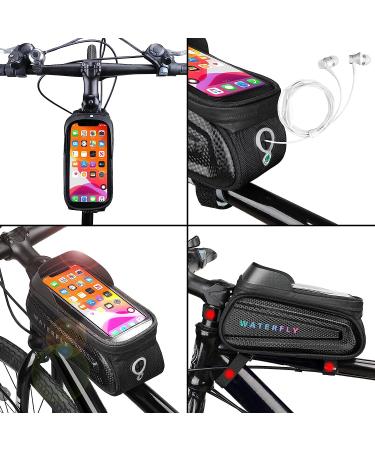 Waterfly Bike Front Frame Bag - Cycling Waterproof Phone Holder Pouch - Black - Buy Online on GoSupps.com