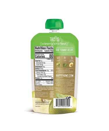 Happy Family Organics Stage 2 Organic Baby Food - Apples, Kale & Avocados (6+ Months) 4 oz - Buy Online on GoSupps.com