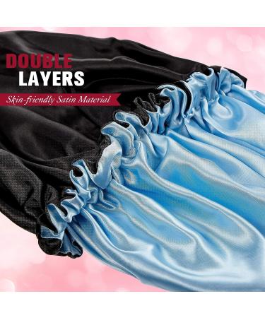 Geyoga Silk Satin Bonnet Sleep Cap - Extra Large Double-Layer Reversible Hair Cap for Women with Natural Curly Hair - Buy Online on GoSupps.com