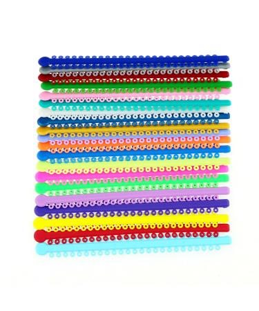 2 Pack *Dental Ligature Lightweight Mixed Color Elastic Band Bracket About 40 Pieces/Pack