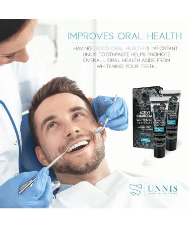Activated Charcoal Teeth Whitening Toothpaste 2 Pack - Natural Stain Remover & Plaque Fighter for Bright White Teeth - Buy Online on GoSupps.com