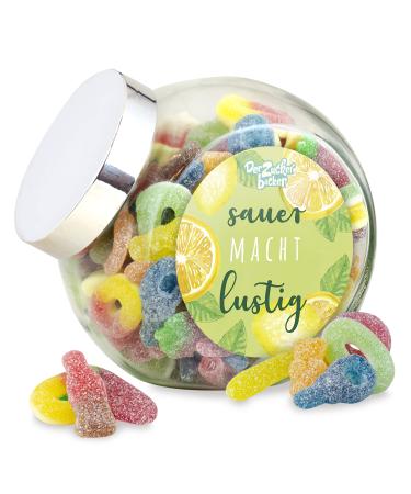 Sour sweets in a candy jar sour candy mix in a high-quality gift jar 1000 g slanted neck jar L - Buy Online on GoSupps.com