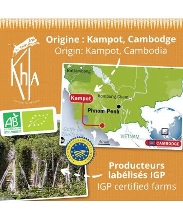 Khla - Poivre Blanc de Kampot Certifi Bio 500 g - Poivre en Grains Biologique - Grand Cru Fort & Puissant - Ingr dient Cuisine - Direct Producteur - Production limit e - Origine Cambodge - Buy Online on GoSupps.com