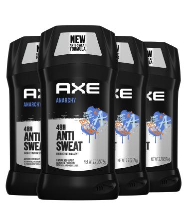 AXE Antiperspirant Stick For Men 48 Hour Sweat and Odor Protection For Long Lasting Freshness Anarchy Dark Pomegranate And Sandalwood Men's Deodorant 2.7oz 4 Count - Buy Online on GoSupps.com