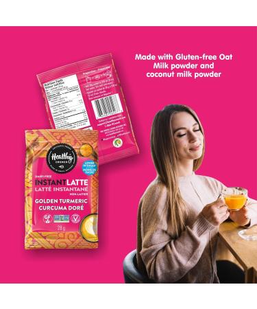 Healthy Crunch Golden Turmeric Instant Latte - 2 Units x 112g - Organic Coconut & Gluten-Free Oat Milk Powder Dairy-Free Soy-Free Caffeine-Free Peanut-Free Tree Nut-Free Lower Sugar & Delicious - Buy Online on GoSupps.com