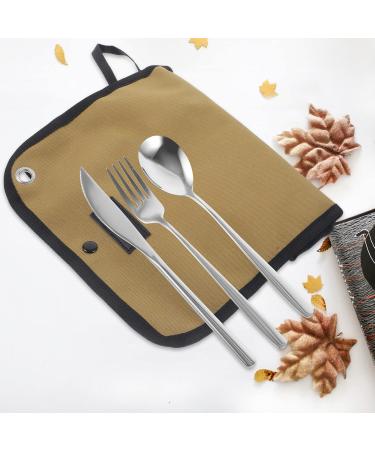 BESPORTBLE Portable Bbq Camping Silverware Kit Cutlery Organizer Picnic Utensil with Bag Spoon Fork Chopstick Set for Hiking Travel Home Silver Serving Utensils Stainless Steel - Buy Online on GoSupps.com