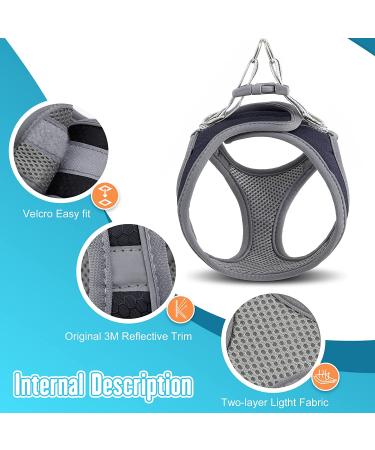 Small Puppy Dog Harness Set | Super Light No Pull Design | All Weather Comfort | Reflective | Black XXS Size - Buy Online on GoSupps.com