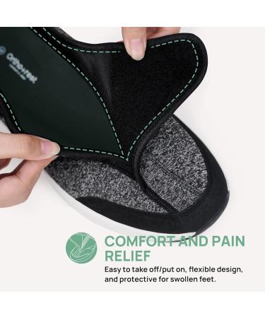 Ortho+rest Men's Diabetic Shoes for Swollen Feet | Arch Support Orthopedic Sneakers - Size 12 Black - Buy Online on GoSupps.com