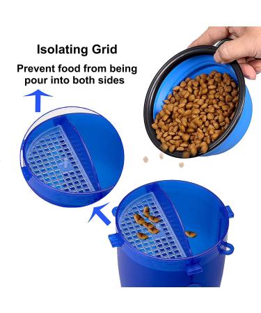 BrokSilent Dogs Travel Water Bottle - Leak Proof Puppy Dispenser with Bowls - Blue - Buy Online on GoSupps.com