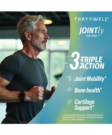 ThryvWell Jointly for Men Joint Bone & Cartilage Supplement Glucosamine Chondroitin MSM Turmeric Boswellia Collagen Vitamin D Calcium Hyaluronic Acid Magnesium & Boron 120 Capsules - Buy Online on GoSupps.com