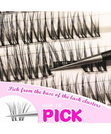 GAQQI Lash Clusters - 80 Wispy Cat Eye Eyelash Extensions 10-14mm Multilayered 3D Fluffy Lashes Soft Thin Band for Natural Look - Buy Online on GoSupps.com