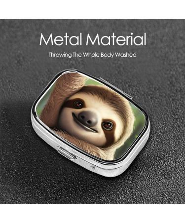 Cute Sloth Pill Case 2 Compartment Travel Pill Organizer | Small Pill Box for Purse & Gifts - Buy Online on GoSupps.com