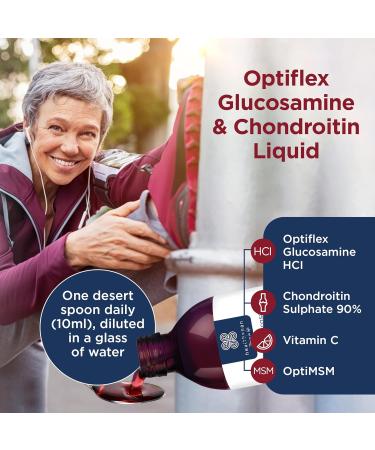 Healthspan Optiflex Glucosamine & Chondroitin Liquid (2x300ml) - 1,000mg Glucosamine HCl - Cartilage & Collagen Support - Buy Online on GoSupps.com