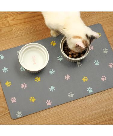Solday Waterproof Pet Food Mat for Dogs & Cats - Non-Slip Silicone Bowl Pad (50 x 30 cm Light Gray) - Buy Online on GoSupps.com