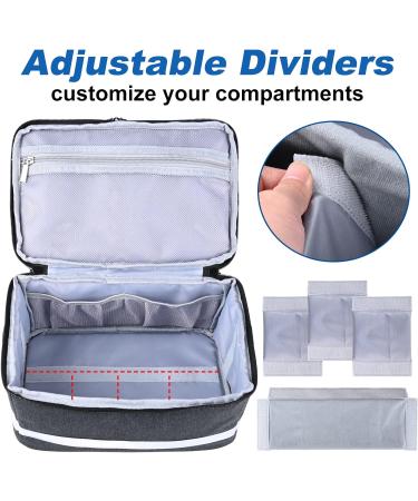 Portable Medication Organizer Storage Bag - Travel Pill Bottle Holder with Strap - Family First Aid Box (Grey - Buy Online on GoSupps.com