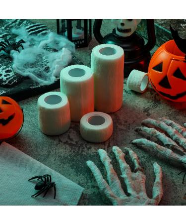 Lothee 10 Rolls Halloween Mummy Bandage Wrap - 50 Yards Self-Adhesive Cosplay Gauze 5 Sizes for Zombie Costumes - Buy Online on GoSupps.com