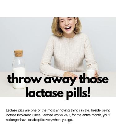 BACTOSE Lactose Intolerance Supplement - Probiotic for Long Term Relief - 24/7 Lactase Enzyme Production - Natural Break Down of Lactose - Take 7 Days, Repeat Monthly - Buy Online on GoSupps.com