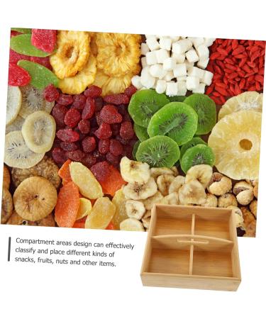 PRETYZOOM Snack Candy Serving Handle Case Fruit Divided with -Compartment Home Food Hollow Wooden Appetizer 25X6.5cm As Shown 2 - Buy Online on GoSupps.com