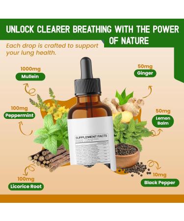 Mullein with Peppermint Ginger & Licorice Advanced Formula Respiratory Support Immunity Support & Lung Detox & Cleanse* Net Wt. 2.0 fl oz (60ml) 60 ml (pack of 1) - Buy Online on GoSupps.com