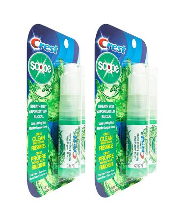 Crest Scope Mint Breath Mist Spray - 2-Pack x2 (4 Total Sprays) - 0.24oz - FDA Audited USA Facility - Buy Online on GoSupps.com