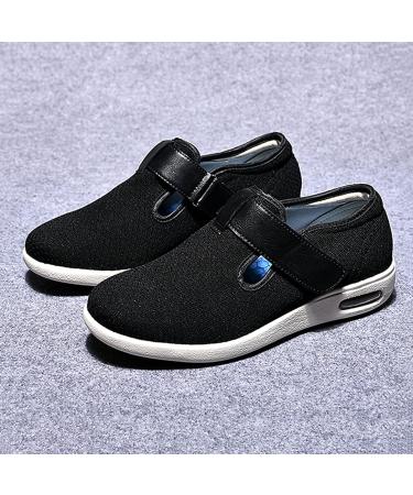 Outdoor Breathable Diabetic Slippers for Women & Men - Wide Width with Adjustable Closure and Arch Support - Black (Size 10.5) - Buy Online on GoSupps.com