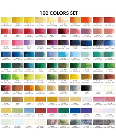 Kuretake Gansai Tambi 100 Color Set in Beautiful Wooden Box - Professional Watercolor Paint Set for Artists - Made in Japan - 2022 New Collection - Buy Online on GoSupps.com