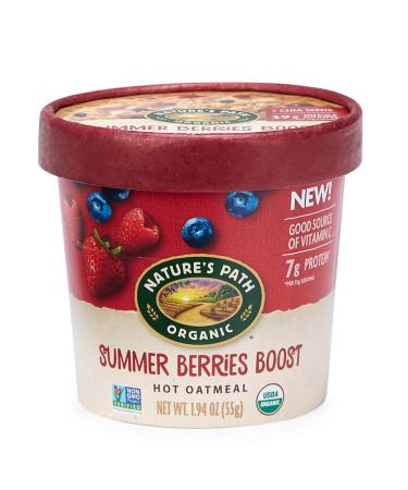 Nature's Path Organic Summer Berries Boost Instant Oatmeal Cup, Non-GMO, Vitamin C Rich, 7g Plant Based Protein, with Omega-3 Rich Chia Seeds, 1.94 Ounce (Pack of 12) Summer Berries 1.94 Ounce (Pack of 12)