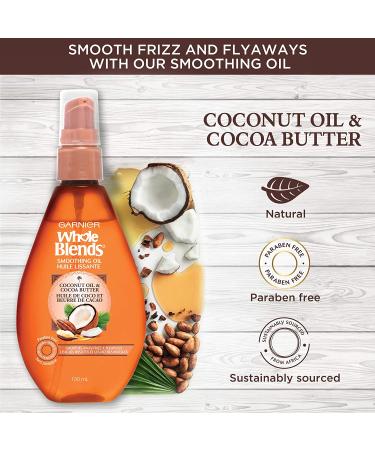 Garnier Whole Blends Coconut Oil & Cocoa Butter Smoothing Oil - 3.4 fl oz (100 ml) - Buy Online on GoSupps.com