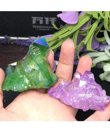 2pcs Aura Cluster Titanium Quartz Stunning Rainbow MineralsCan be Used for HOMEZHOU