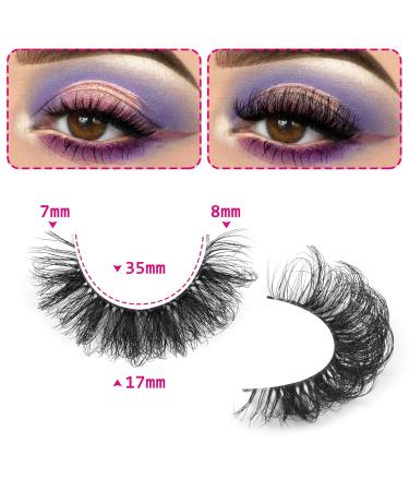 D Curl Fluffy Russian Mink Lashes - Natural Soft Handmade False Eyelashes with Clear Band - Reusable Pack of 5 - Buy Online on GoSupps.com