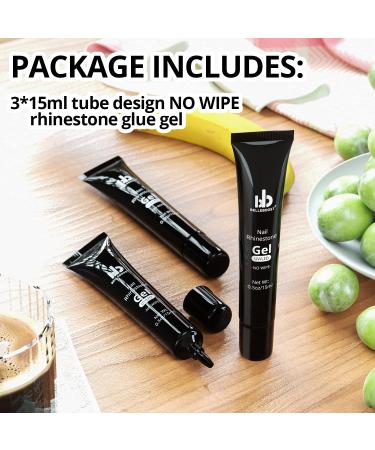3 PCS 15ml Strong Adhesive Nail Rhinestone Glue Gel for Nail Art - Professional & Home Use (UV/LED Required) - Buy Online on GoSupps.com