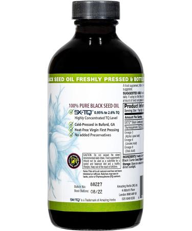 Premium Cold-Pressed Black Seed Oil - Amazing Herbs | High Strength Pure Black Cumin Oil (240ml) - Buy Online on GoSupps.com