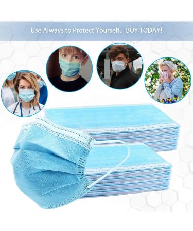 50pcs Disposable Hypoallergenic Face Masks with Elastic Earloops - Blue/White by PIXI Creations - Buy Online on GoSupps.com