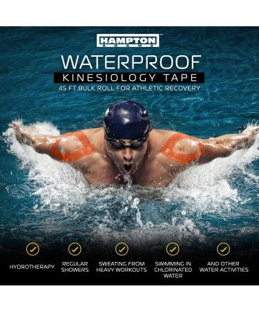 135 Feet Waterproof Kinesiology Tape - Premium Elastic Sports Therapy Support for Knee Muscle Wrist Shoulder Back (Orange) - Hypoallergenic & Uncut Roll - Buy Online on GoSupps.com