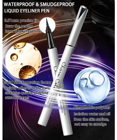 Matte Black Liquid Eyeliner Pen - 24H Long Lasting Waterproof Smudge-proof Eyeliner Pencil for Women - Perfect Mother's Day Gift - Buy Online on GoSupps.com