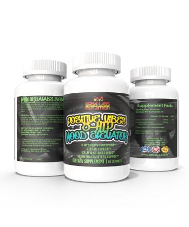 Urbalabs Positive Vibes 5-HTP Mood Elevator Sleep Calm Relaxed Support 5 HTP Supplement 5 Hydroxtryptophan Supports Balanced Mood Fast Acting Potent Nootropic Stress Support