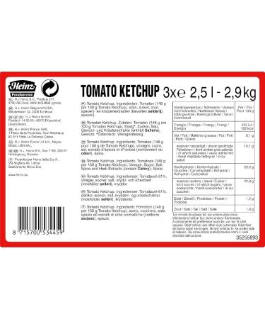HEINZ Sachet of tomato sauce ketchup o mat 3 X 2.5 liters - Buy Online on GoSupps.com