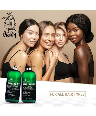 Botanic Hearth Peppermint Oil Shampoo and Conditioner Set - Keratin Infused Formula for Thinning Hair - Promotes Hair Growth - Sulfate Free -16 fl oz x 2 - Buy Online on GoSupps.com