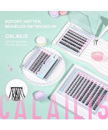 Calaili Self-Adhesive Eyelash Cluster Set 100 D Curl Reusable Lashes No Glue Required Includes Tweezers for Beginners - Buy Online on GoSupps.com