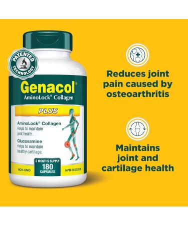 Genacol Glucosamine and Collagen Supplement | Support Joint Health and Helps Relieve Joint Pain in Hips Shoulders Ankles and Knees |GENACOL PLUS 180 Capsules 180 count (Pack of 1) - Buy Online on GoSupps.com