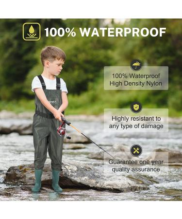 Magreel Child Chest Waders with Boots | Waterproof Nylon/PVC Youth Waders for Fishing & Hunting | Toddler Boys Girls 12/13 Years Old - Buy Online on GoSupps.com